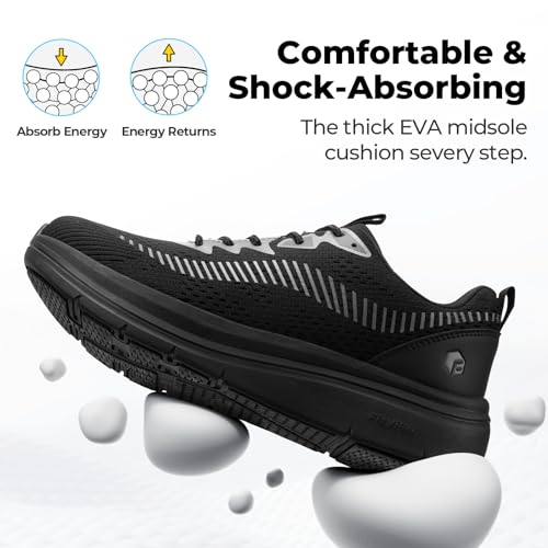 Image of FitVille Men's Walking Shoes Wide Width, Comfortable Orthopedic Sneakers Lightweight Tennis Shoes Gym Workout Sneakers for Plantar Fasciitis - Cloud Wanderer V20