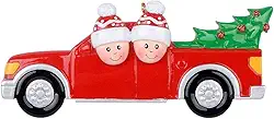 Enfeite de Natal personalizado MAXORA Família Vermelho Captador Árvore de Natal Decoração 2019, Family of 2