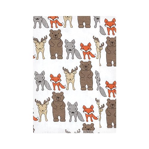 Image of Hudson Baby Unisex Baby Cotton Poly Flannel Burp Cloths, Wild Forest 7-Pack, One Size