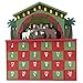 Christmas Nativity Crib Decoration Wooden Advent Calendar with 24 Drawers for Christmas Decoration