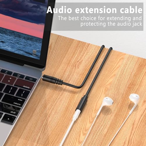Image of Tobfit Headphone Extension Cable 1M Aux Stereo Jack Lead 3.5mm Male to Female Audio Cable Earphone Extender Cord Compatible With Laptop PC iPhone iPad Tablet Headset TV PS4 Speaker Smartphone