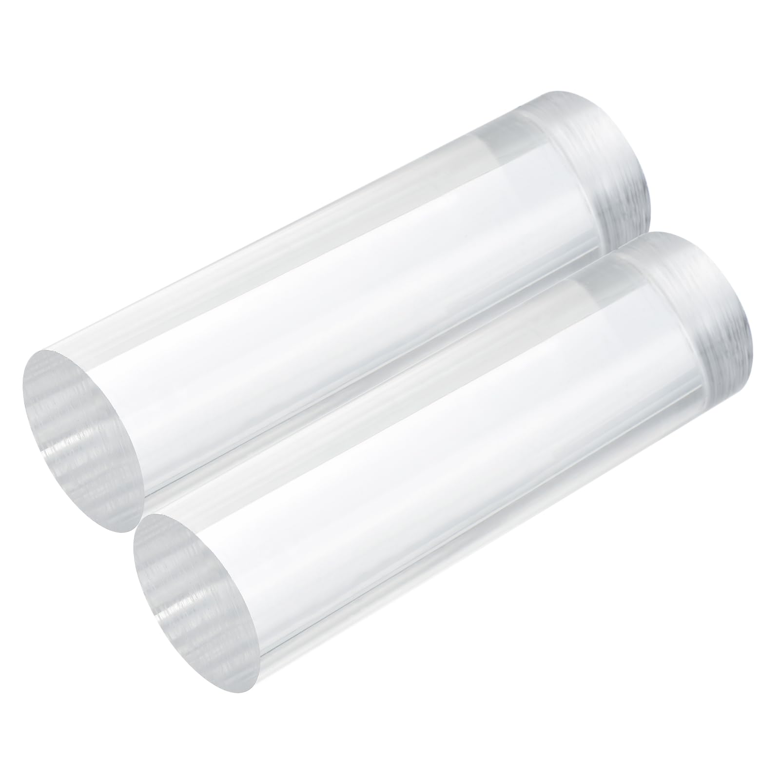 MECCANIXITY 2pcs Acrylic Round Rods 1 3/16" x 4" Clear Acrylic Dowel Rods Sticks Plastic Sticks Strip for DIY Crafts Lighting Gardening Decorations - 30mm x 100mm