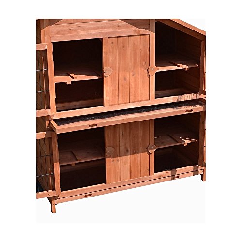 Melko Hasenstall Kleintierhaus 4 Etagen, 113 x 128 x 55 cm, aus Holz, braun, inkl. 4 Rampen – Bild 5