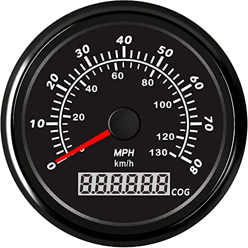 Compteur de vitesse GPS étanche avec rétro-éclairage rouge 85mm 80MPH