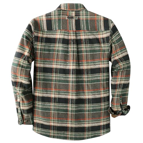 Image of Dubinik Mens Shacket Flannel Shirt for Men Lightweight Jacket Casual Plaid Coat with Warm Lining Long Sleeve Button