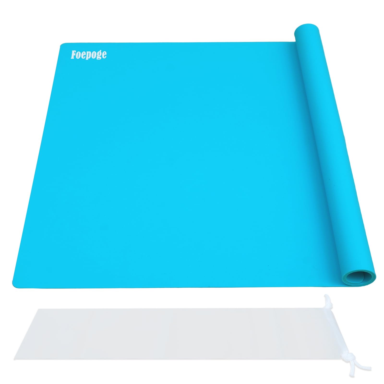 Foepoge Groß Malunterlage Kinder: 71 x 51 cm Silikonmatte für Epoxidharz Handwerk - Bastelunterlage Groß Bastelmatte für Basteln - Abwaschbar Knetunterlage Kinder - Silikon Unterlage für Küche (Blau)