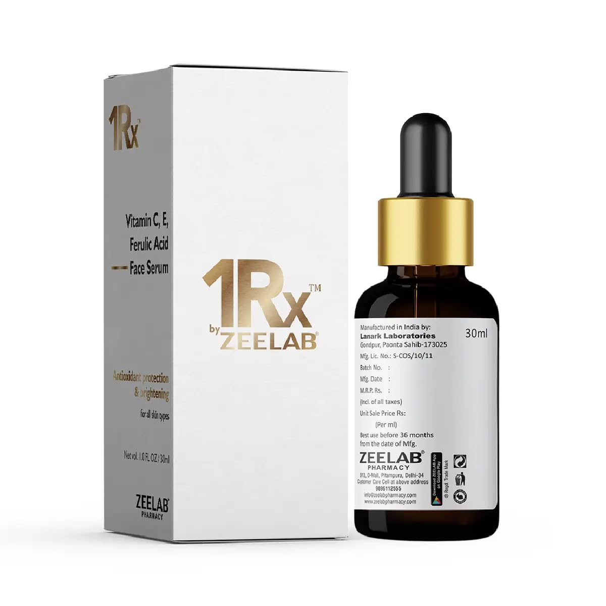 Zeelab 10% Vitamin C + E + Ferulic Acid Face Serum 30ml