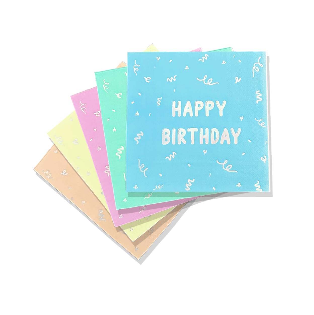 Coterie Happy Birthday Napkins - Large 6.5” Disposable Paper Napkins (20-Pack) | Birthday Party Supplies for Kids & Adults | Festive Happy Birthday