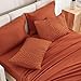 Andency King Size Comforter Set Burnt Orange - 7 Pieces Bed in a Bag King Boho Terracotta Bedding Comforter Sets, Rust Tufted Bed Set with Comforter, Sheets, Pillowcases & Shams