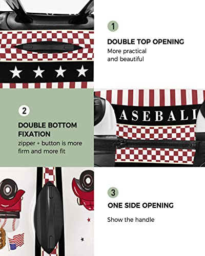 Travel Luggage Cover Small Suitcase Cover Fit for 19-21 Inch Luggage Luggage Protector Suitcase Cover Scratchproof Red American Truck with Baseball Checkerboard Luggage Cover Protector for Suitcase2
