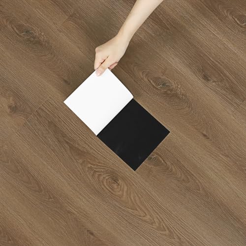 Yullpaper Vinilo Autoadhesivo Efecto Madera Parquet Laminado Para Suelo PVC Marrone Baldosas Adhesivas Impermeable Baño Cocina Pared 90cm x 15cm, 4 Piezas