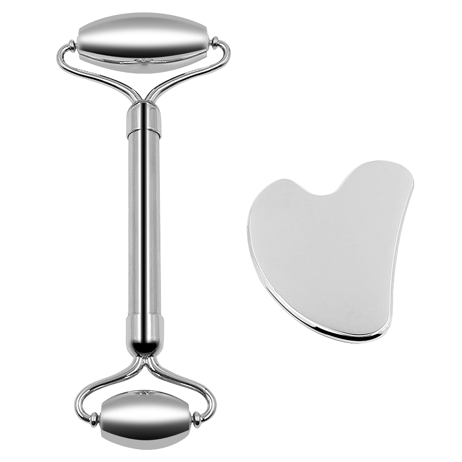 YearninglifeGua Sha Stone, Gua Sha Stainless Steel, Heart-Shaped Gua Sha Body Scraping Massage Tool, Body Massage Board, Face Roller for Face, Face Roller for Face Scraping Spa