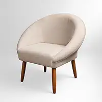Poltrona Confortável para Sala de Estar Moderna Resistente Tecido Veludo MOBLAN decor (Bege)