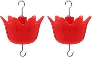 Ant Moat for Hummingbird Feeders, Hummingbird and Oriole Hanging Feeder Ant Guard,Large Capacity Bird Feeder Accessory Hooks, 4 OZ,Red,2 Pack