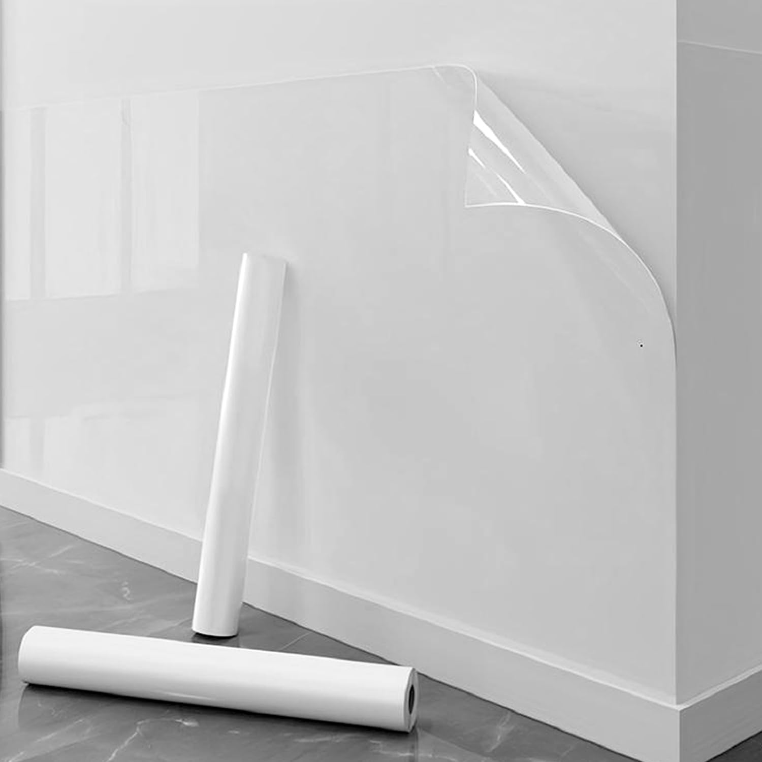 Clear Wall Protector - Removable Electrostatic Wall Protective Film , Non Adhesive Static Cling Contact Paper , Waterproof and Oil-Proof （40 x 500 cm ）