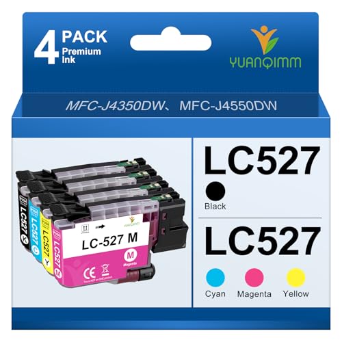 LC527 LC 527 Cartuchos compatibles para Brother LC527 LC 527VAL Cartuchos de impresora 527 Multipack para Brother MFC J4350DW Cartuchos para Brother MFC J4550DW Cartuchos (LC527BK LC527C LC527M LC527Y