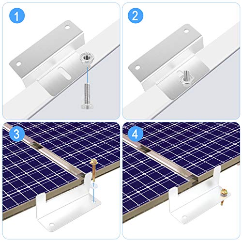 Staffa di montaggio per pannello solare, 4 pezzi