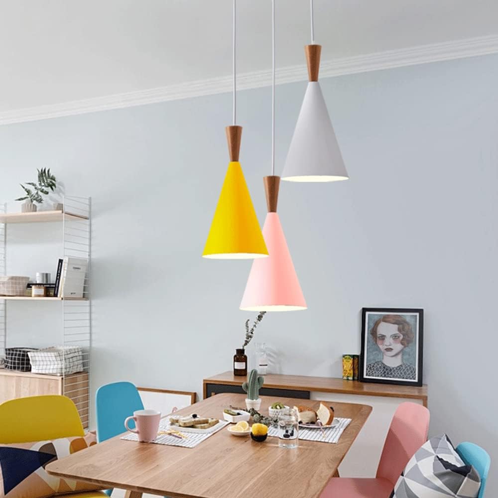 Danish Industrial Light Shadearon Hangingp Traditional Wood Decor Metals,European Hollow Ceililightifixture for Kitchen Island Dinipresent/Pink