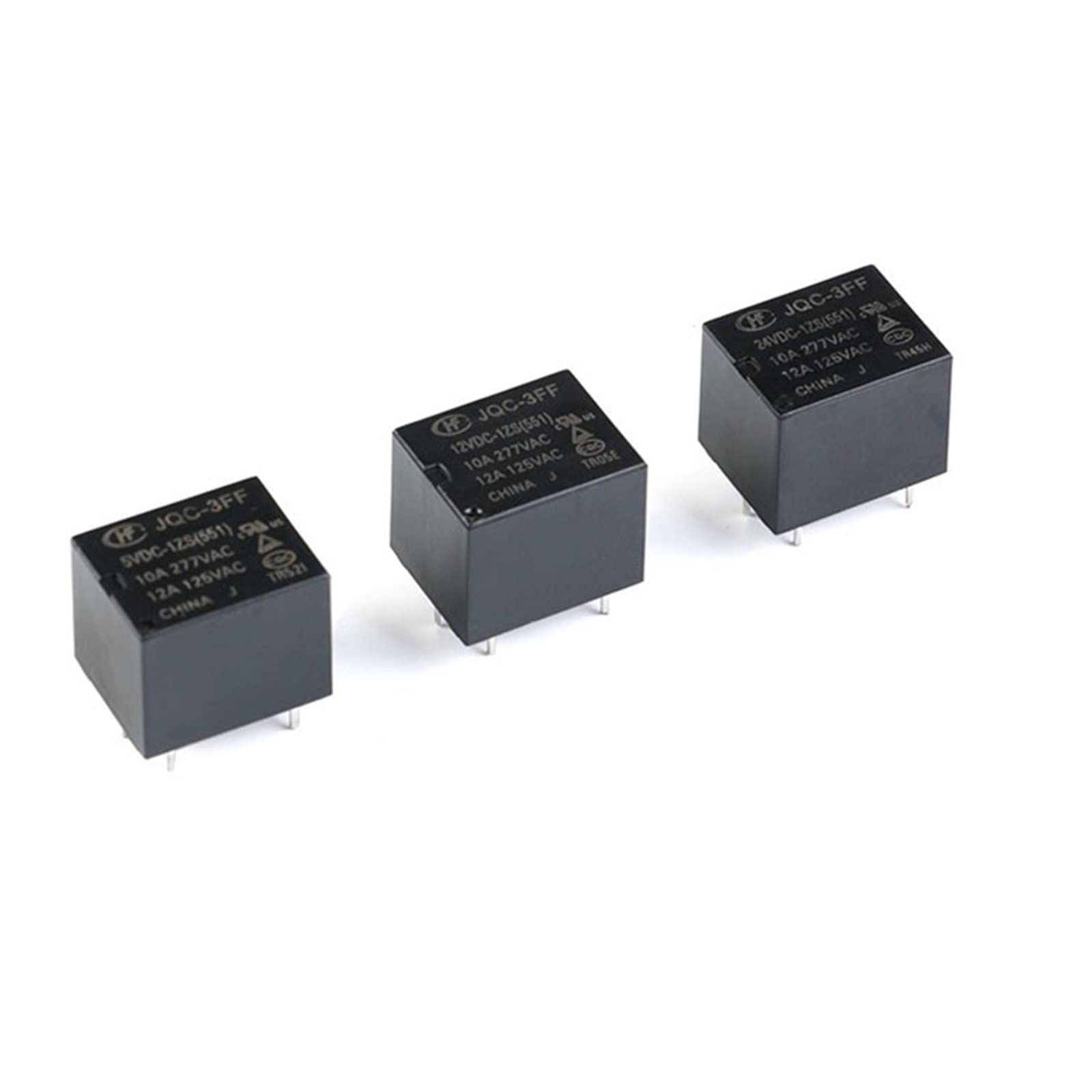 WBNFFUCYU 50Pcs 10A Relay HF3FF-JQC-3FF- 5VDC-1ZS 12VDC-1ZS 24VDC-1ZS DIP5 5V 12V 24V DC 5Pin