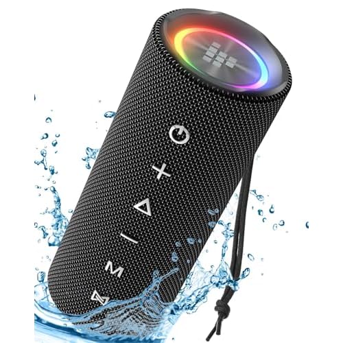 Tronsmart Mini Bluetooth Lautsprecher Musikbox, Tragbarer Musikbox Mit Licht Bluetooth 5.3, Stereo Bluetooth Box, 24h Akku, Ipx7 Wasserdicht, Geeignet für Badezimmer, Reisen im Freien, Radfahren usw
