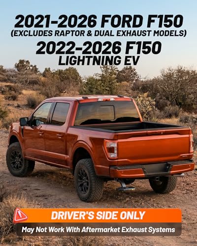 Image of WOLFBOX Retractable Bed Step for 2021-2026 Ford F-150 /2022-2026 Lightning EV, 330 LBS Heavy-Duty Truck Bed Step, Non-Slip Aluminum Tailgate Step Replace Easy(Excludes Raptor & Dual Exhaust Models)