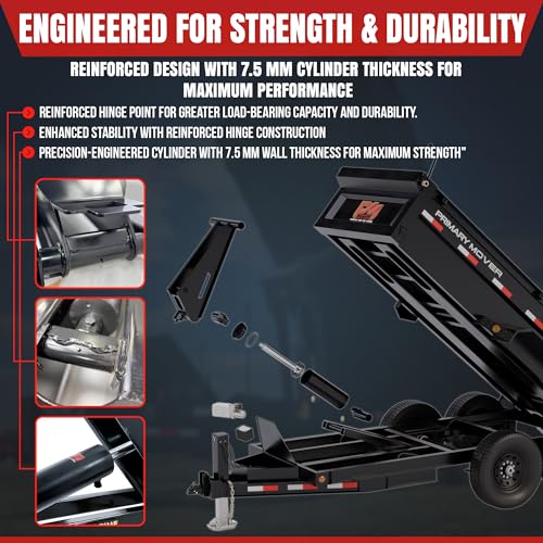 10 Ton (PF-520-k) Hydraulic Dump Trailer Scissor Hoist, Dump Kit for Pickup Truck (20,000 lb) Lift Dump Bed Kit with 12VDC Hydraulic Pump | Standard Kit | Suitable for Trailer Trucks