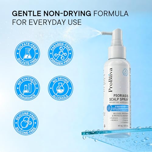 Image of ProBliva Psoriasis Scalp Spray: Scalp Treatment for Psoriasis, Dandruff & Seborrheic Dermatitis - On-Demand Itch Relief - Helps Relieve Flaking, Scaling & Dryness - Lightweight & Non-Greasy - 2 Pack