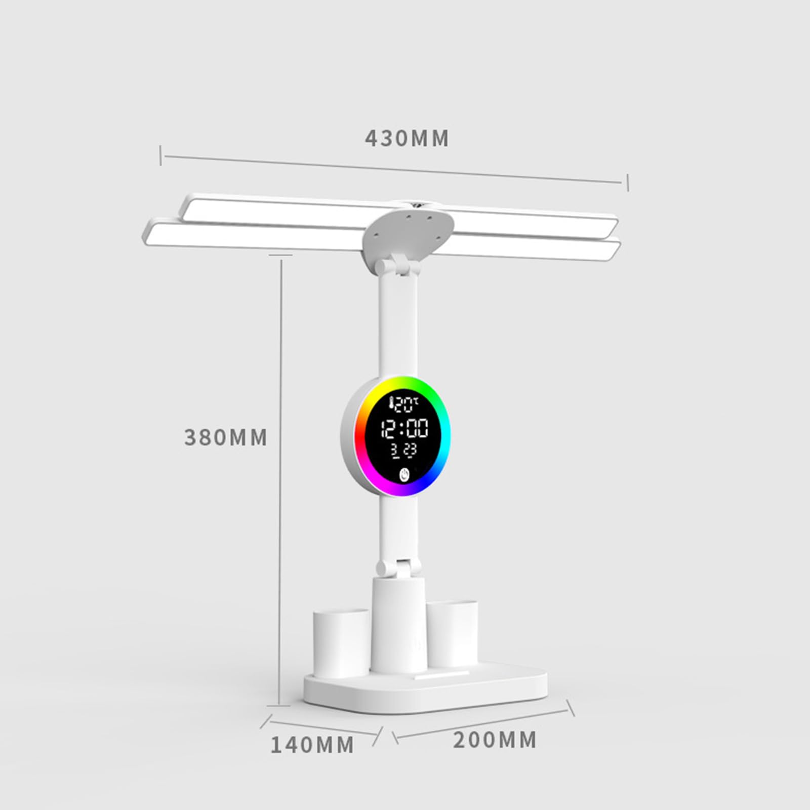 Lampada da scrivania a LED flessibile con ventola integrata che offre colori luce modificabili, batteria ricaricabile per un utilizzo silenzioso e trasportabile Lampada da scrivania con ventola