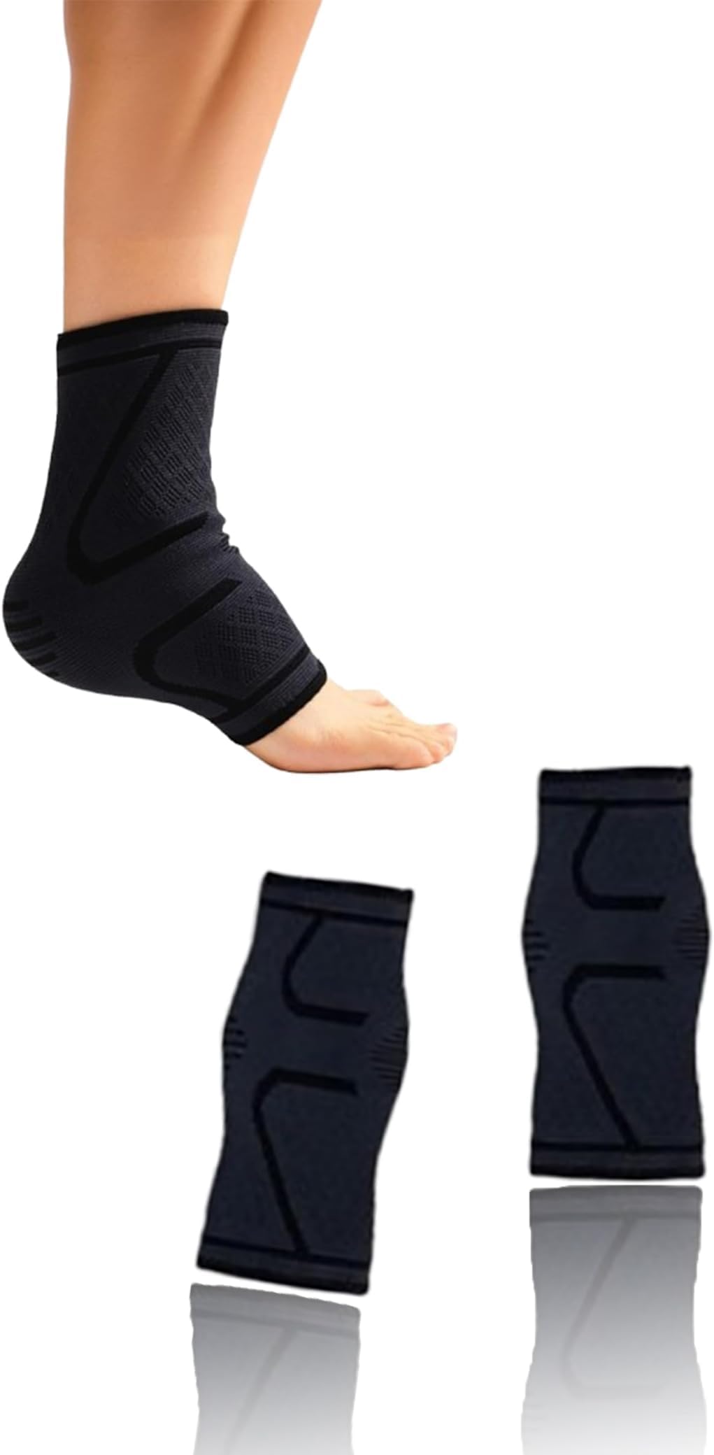 Sweet seven 1 Pair Ankle Compression Sleeve and support Socks for Plantar Fasciitis, Arch Support, Sprained Ankle, Tendonitis, Heel Spurs - Women & Men