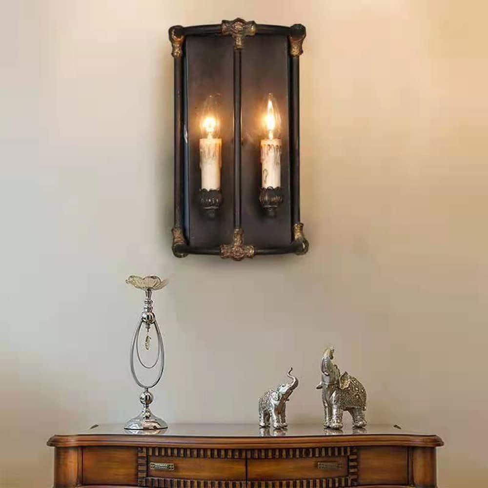 Nordic Light Luxury French Country Sconces Wall Lighting Bathroom Vintage Rustic Industrial Wall Light LED Candle Mid Century Bedside Wall Lamp for Bedroom Living Room Hallway