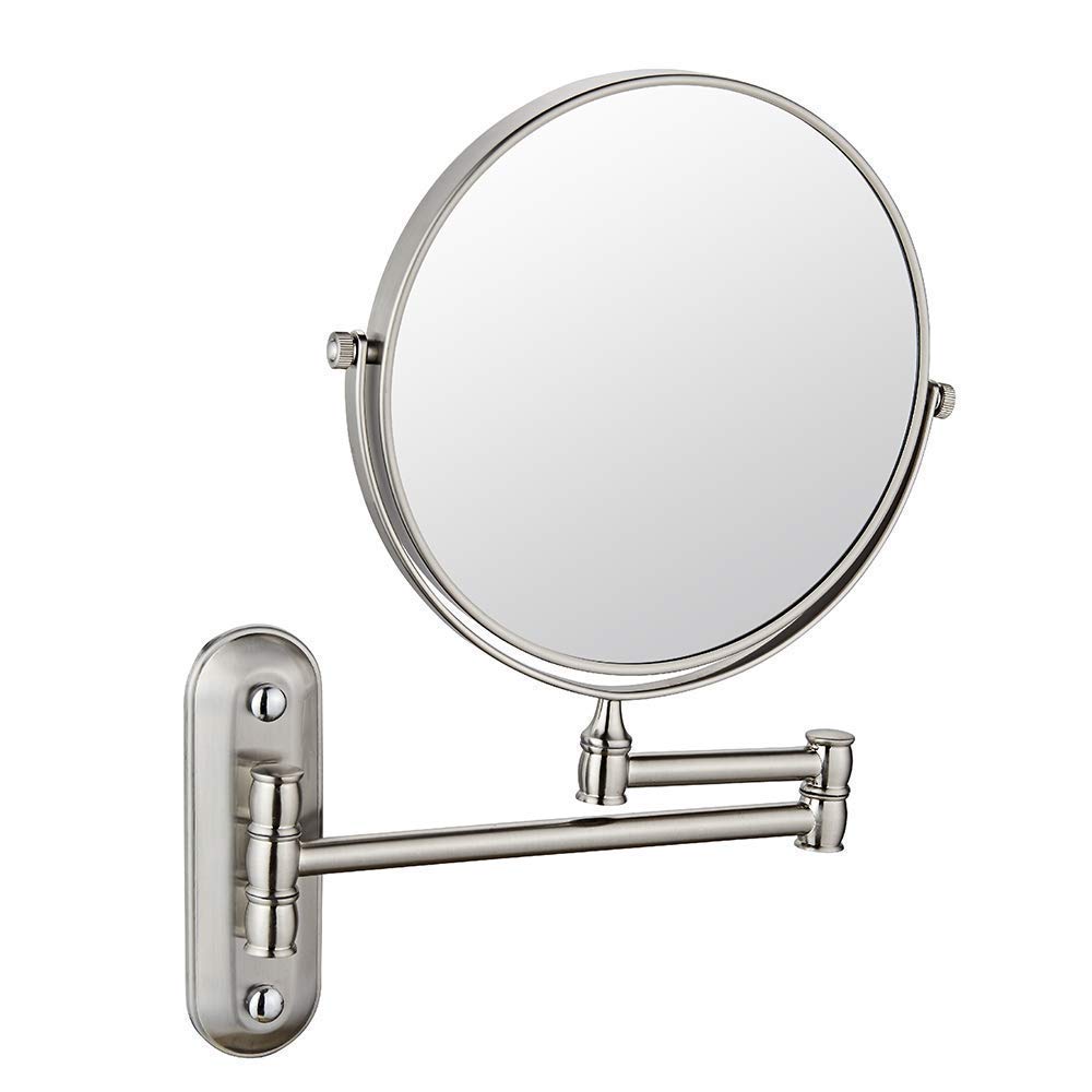 Miroir mural de maquillage 3X grossissant double bras pliant pour salle de bain