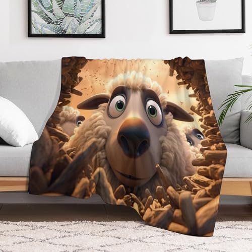Couverture en flannel Mouton Mignon plaid canapé lit 140x180cm