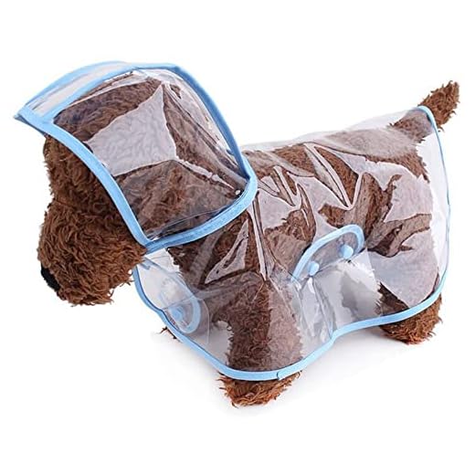 CHUANGOU Chubasquero para Perros con Capucha Impermeable para Perros para Perros pequeños Gato Cachorros Talla L, Azul