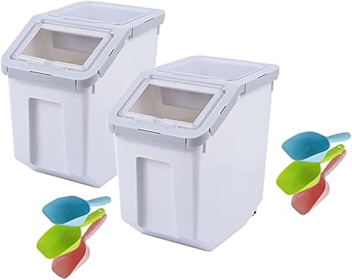 Miniatura 9 de Contenedor hermético grande de almacenamiento de alimentos para perros con cuchara y taza medidora, contenedor de almacenamiento de alimentos para 2