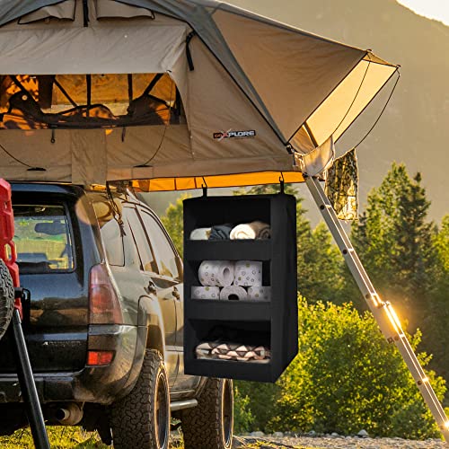 Granny Says 3-Shelf Hanging Closet Organizer, Collapsible Closet Hanging Shelves, Nursery Hanging Organizer, Black, 29 ¾" H X 12" W X 12" D, 1-Pack #TOP5