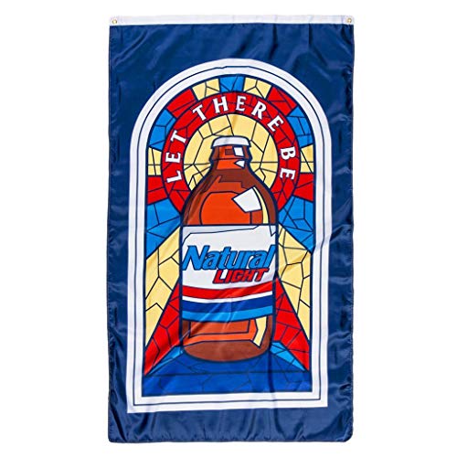 Mountfly Natural Light Stained Glass Flag Banner 3x5Feet Man Cave Decor