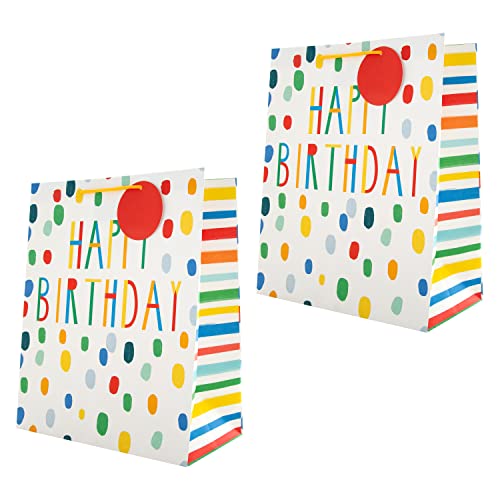 Hallmark Birthday Large Gift Bag Bundle, Bright Colourful Design, 2 Pack