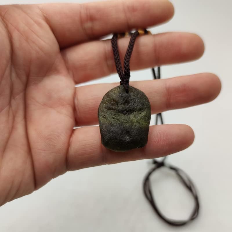 DYFUHO Moldavite Aerolitesl Crystal,Raw Stone Pendant Czech Meteorite Pendants,Rough Gemstone Rope Necklace - Image 3