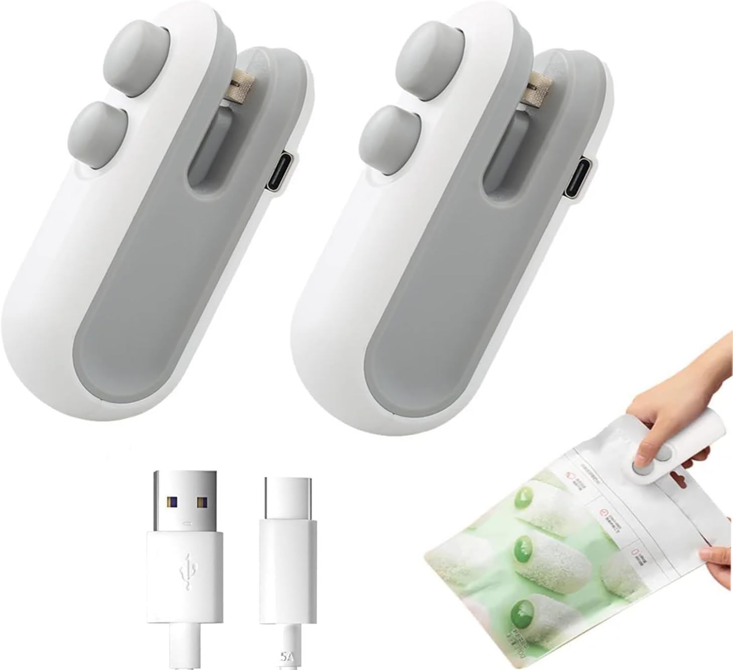 sealing machine, 2 PACK mini portable packet sealer, sealing machine for plastic packaging bag, sealer for plastic bags, food vacuum usb packing cover heat seal machine- 1 YEAR Warranty (B0DF6BWTX5) Amazon Price History, Amazon Price Tracker