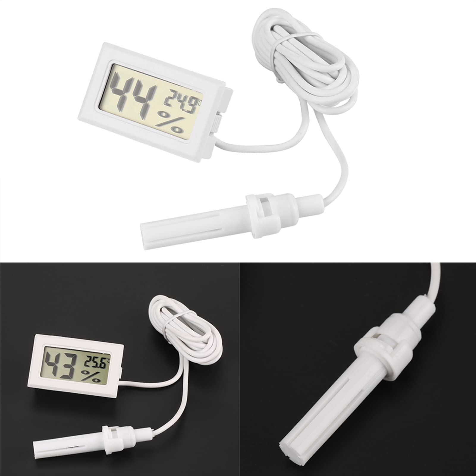 Termometro Digitale LCD con Display per umidità e Temperatura con Sonda Esterna per dei Rettili