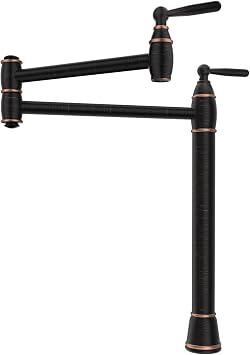 ARCORA Deck Mount Pot Filler Oil Rubbed Bronze, Brass Stove Faucet