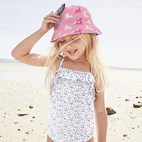 Accsa Kids Sun Hat Cute Unicorn Wide Brim Bucket Hat Sun Protection Fishing Hat Adjustable Summer Beach Play Hat For Girls 3-6 Years thumb #6