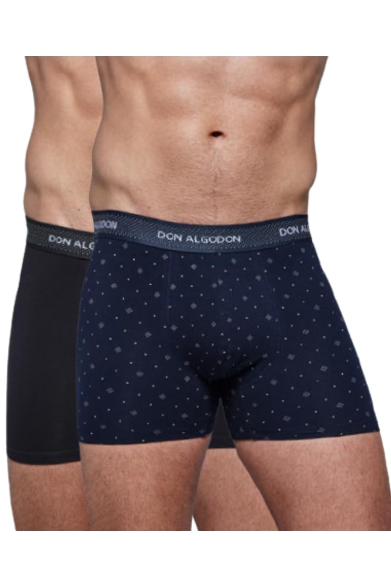 DON ALGODON Pack de 2 Calzoncillos bóxer PB709 (FR/ES, Letras, XL, Regular, Regular, Multicolor)
