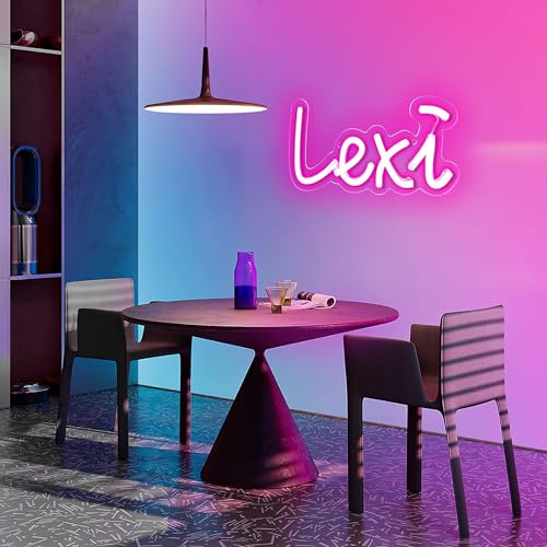 Image of Lexi Name Neon Sign,LED Name Neon Light for Kids Bedroom,Birthday Party Decoration,Neon Sign Customizable for Girl,Birthday Name Deocr,Size 9 * 4.7 Inches(JTLD018-8)