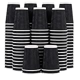 Lamosi 12 oz Disposable Coffee Cups - 120 Pack, Insulated Corrugated Paper Cups 12 oz, Kraft Ripple Wall Cups for Hot Beverage or Cold Drinks Office/Home/Party/Travel/Cafe (Black)