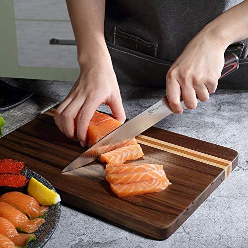 PAUDIN Carving Knife, Sharp Kitchen Knife 8 Inch, German High Carbon Stainless Steel Forged Sushi Knife, Carving Knives with Wooden Handle, Ideal for Home Restaurant & Outdoor Use, Come with Gift Box