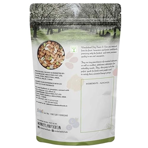 Image of Wonderland Foods 1Kg Premium Gurbandi Almond (Badam) Pouch | Dry Fruits