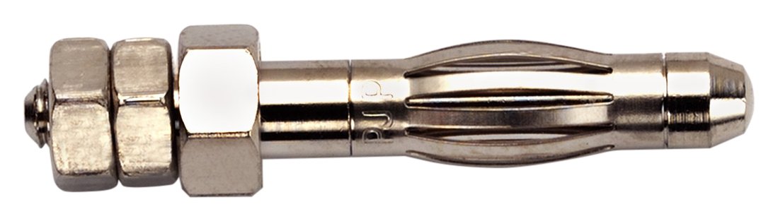 Pomona 72918 4 mm Plug with Threaded M3 Stud, 2 Nuts; 12 mm (0.5") Stud Length, 10 Piece