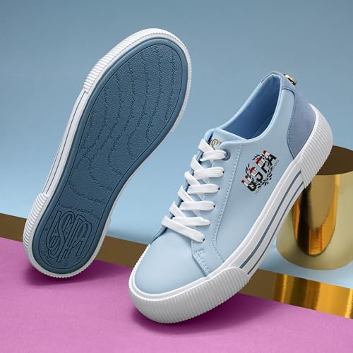 U.S. Polo Assn. Women Blue Lace Up Sneaker Shoes LT. BLUE - Image 3