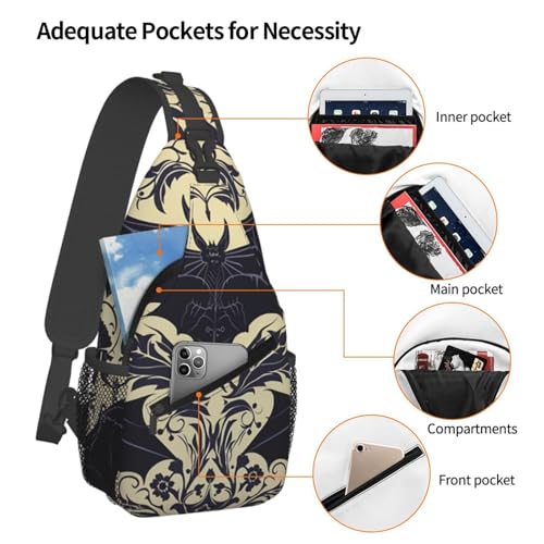 Bolso tipo sling unisex negro para viaje y senderismo miniatura 3